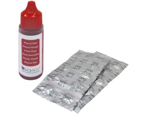 Таблетки + Капли Kokido K101CBX24 для тестера K029BU (20cc Phenol + 20pcs DPD) двухкомпонентный