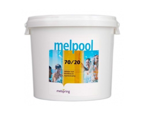 Дезинфектант для бассейна на основе гипохлорита кальция Melpool N.X 70/20 в таблетках (5 кг)