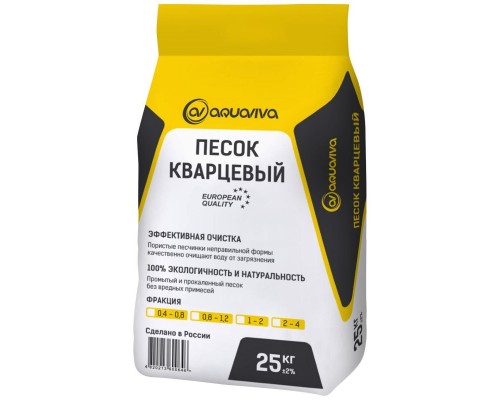 Песок кварцевый 25кг Aquaviva 0,5-0,8 мм К