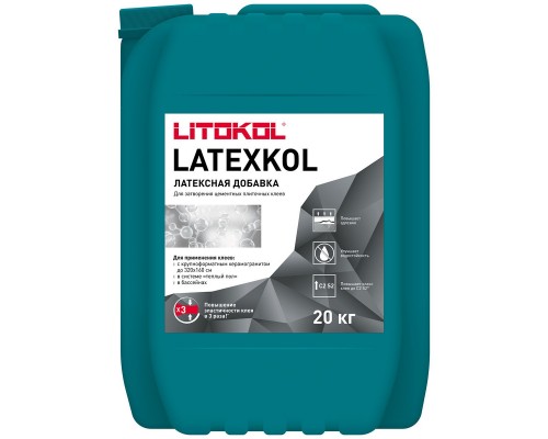 Добавка к клею латексная LATEXKOL-м белая (канистра) 20 кг