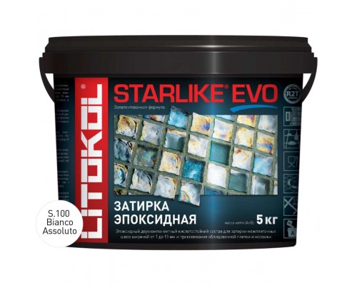 Затирочная смесь Litokol STARLIKE EVO Bianco Assoluto S.100, 5 кг