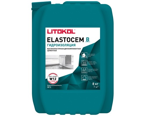 Гидроизоляция ELASTOCEM (А+B) компонент B (канистра) 8 л