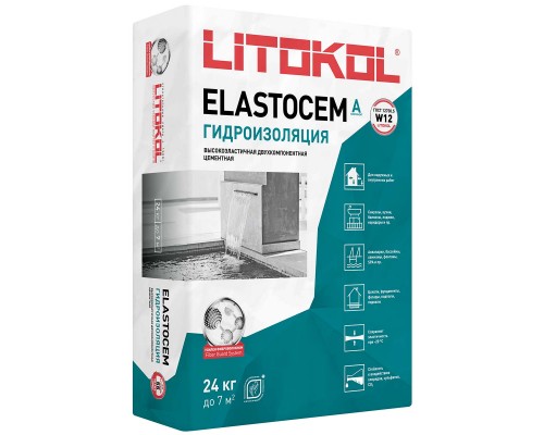 Гидроизоляция ELASTOCEM (А+B) сухой компонент A (мешок) 24 кг