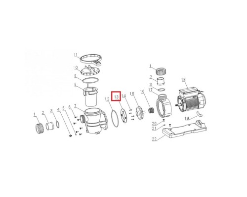 Пластиковое кольцо дифузор насоса Aquaviva VWS/STP 150-300