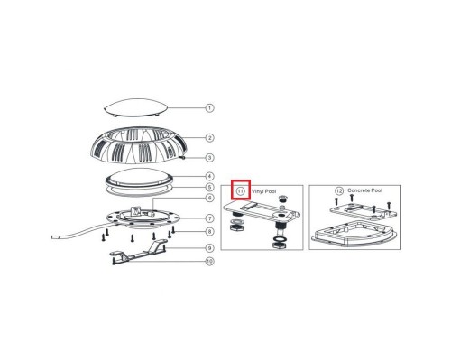 Крепление для прожекторов Aquaviva LED/UL-TP100 под лайнер