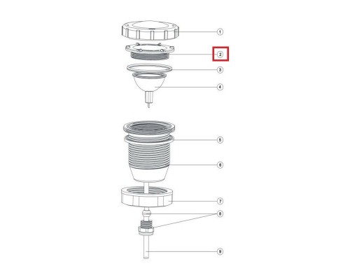 Прижимная гайка лампы для прожектора Aquaviva LED/UL-P50 Lights