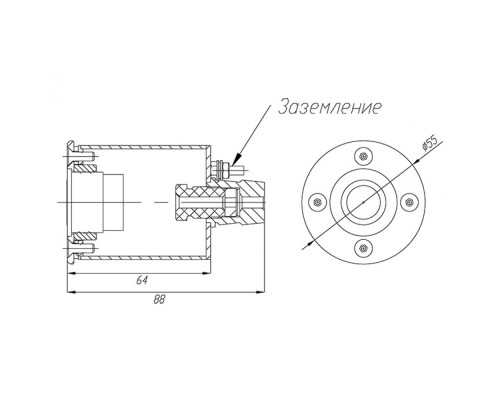 Адаптер под сенсорную пьезокнопку AISI-316 (мини) /АД.02.0М/1