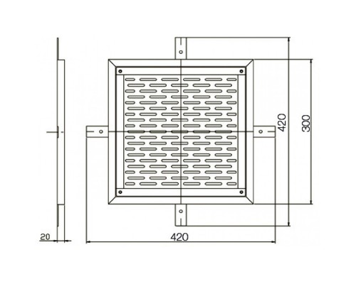 Решётка донного слива AST 300х300 нерж. AISI-304