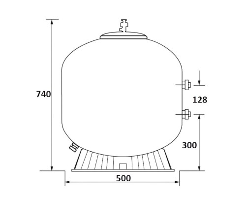 Фильтр  10м3/ч Jazzi S-Series 500мм мотаный c боковым вентилем 1 1/2" (040221)