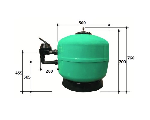Фильтр  10м3/ч Gemas FILTREX 500мм с боковым вентилем 1 1/2" (021112)