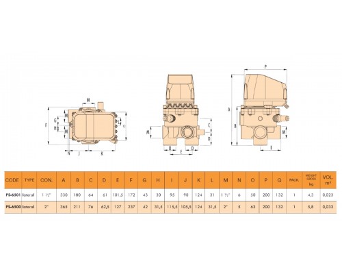 Вентиль автоматический IML 6-позиционный боковой 1 1/2" (PS-6501)