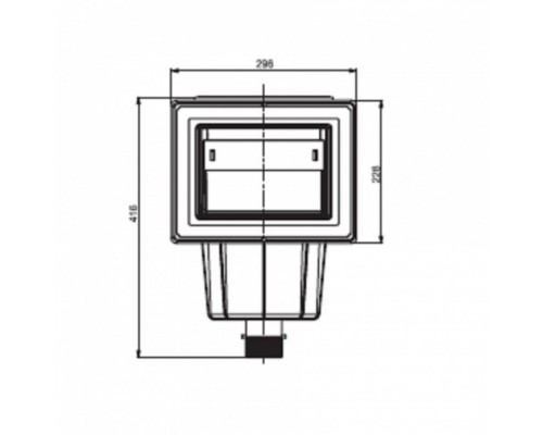 Скиммер из ABS-пластика, 15 л. cо стандарт. раструбом, подкл.внутр. 2"-1½", пленка