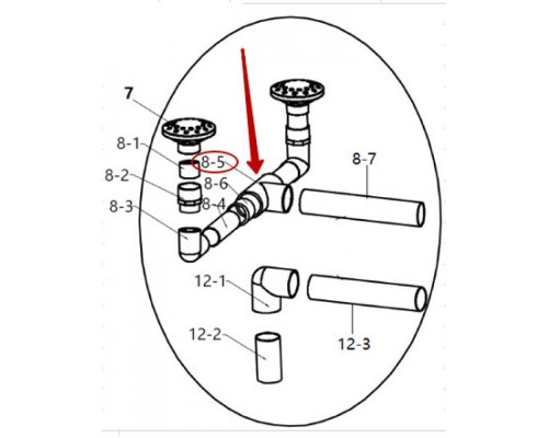 Тройник 2" для распределительной системы фильтров KS750-KS1200, HKA /02-0605/