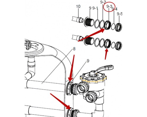 Гайка крепления фланца фильтров KS1000-1400 2.5" к вентилю S2.5" POOL KING /02-0706/