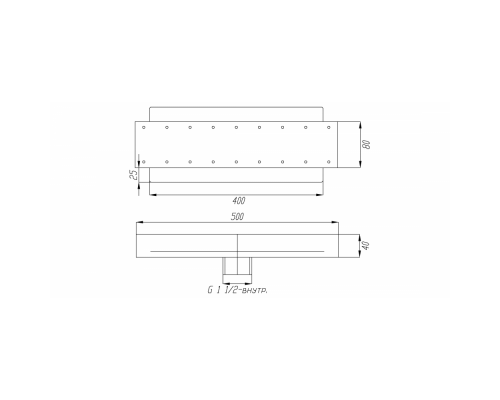 Аэромассажный элемент  500х80 (плитка) G1½" (внутр.) нерж. AISI-304
