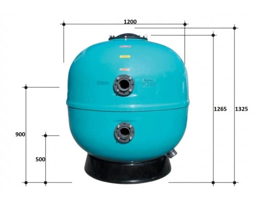 Фильтр  56м3/ч Gemas NEPTUNE COMMERCIAL 1200мм М0,75 фланец 90 мм черная крышка 400 (021216L)