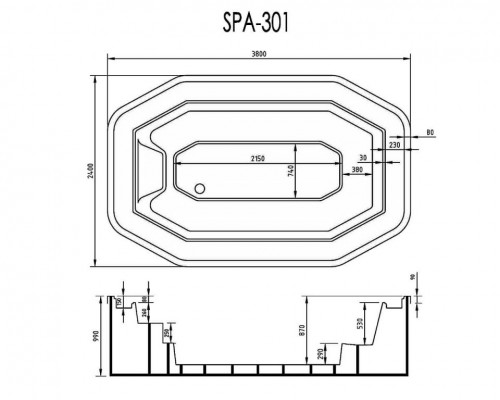 Бассейн СПА JNJ SPA-301D