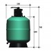 Фильтр  10м3/ч Gemas FILTREX T 500мм с верхним вентилем 1 1/2" (021112T)