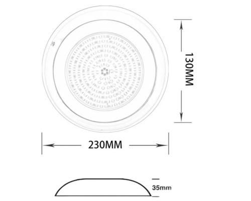 Прожектор светодиодный 18Вт AM RGB 230мм 12В оправа н/с AISI 316 (HX-WH230-252S)