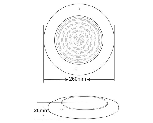 Прожектор светодиодный 18Вт AM RGB 260мм 12В оправа н/с AISI 316 (HX-WH260-252SS)