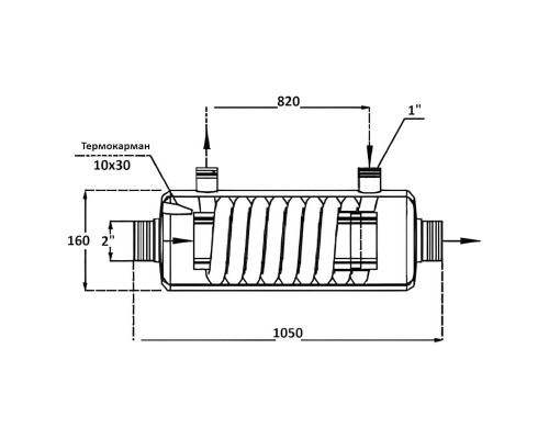 Теплообменник  154кВт Max Dapra D-TWT 115 корпус титан спираль титан (100140)