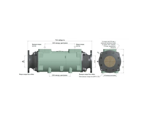 Теплообменник  780кВт Bowman пучок труб медно-никелевый сплав (JK190-5118-3)