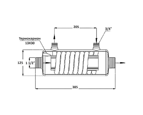 Теплообменник   42кВт Max Dapra D-TWT 35 корпус титан спираль титан (100136)