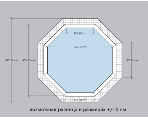 Деревянный бассейн Кристалл  "Орон" 370 х 370 х 130 см круглый морозоуйстойчивый