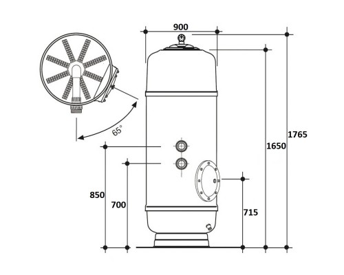 Фильтр  32м3/ч Gemas FILTREX HB 900мм М1 с боковым вентилем 2" (021315HB)