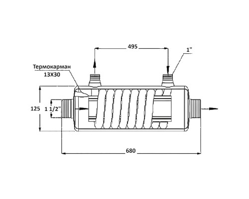 Теплообменник   84кВт Max Dapra D-TWT 65 корпус титан спираль титан (100137)