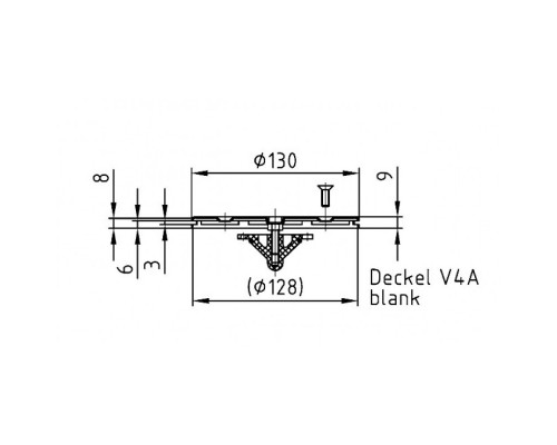 Форсунка донная регулируемая Ø 130 (плитка) G1½"(внутр.) нерж. ст. AISI-316 и RG-бронза