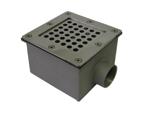Донный слив 150х150мм Акватехника 1 1/2" ВР AISI 316 (универсал) (AT04.05M)