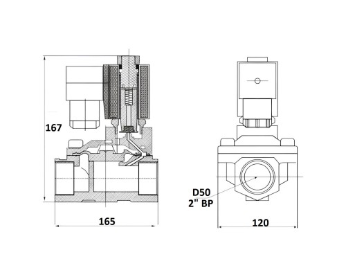 Соленоидный клапан Sanlixin 2" норм закрытый (SLP1DF02E1K50)