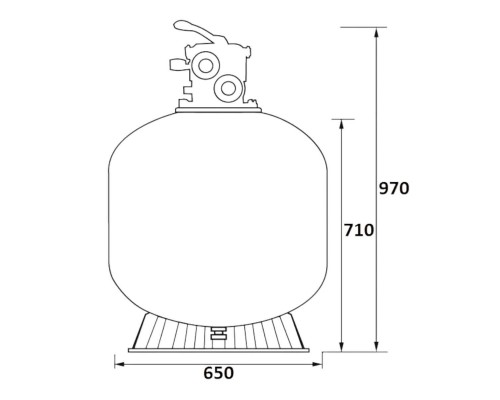 Фильтр  16,5м3/ч Jazzi T-Series 650мм мотаный c верхним вентилем 1 1/2" (040125)