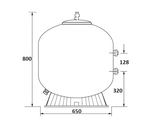 Фильтр  16,5м3/ч Jazzi S-Series 650мм мотаный c боковым вентилем 1 1/2" (040225)