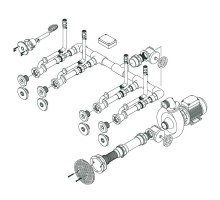 Гидромассаж Hugo Lahme Standard 4 форсунки с пьезокнопкой и насосом (8697120)
