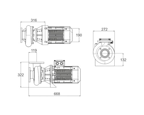 Насос без префильтра чугунный  88м3/ч PSH DN-17 H=10 3,0кВт 400В (1DN30407E4V)