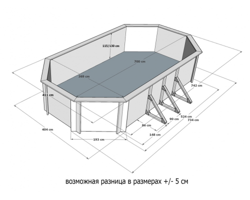 Деревянный морозоустойчивый бассейн Кристалл в Иркутске по низкой цене