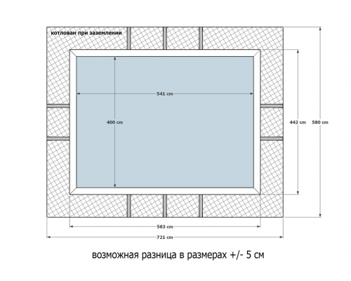 Деревянный бассейн "Илим" 540 х 400 х 145 см прямоугольный морозоустойчивый