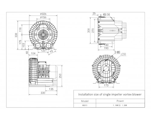 Компрессор 1,5кВт AM 230В HG510 (HG510-15BD5)