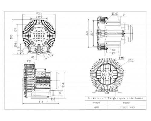 Компрессор 2,2кВт AM 400В HG710 (HG710-22BS6)