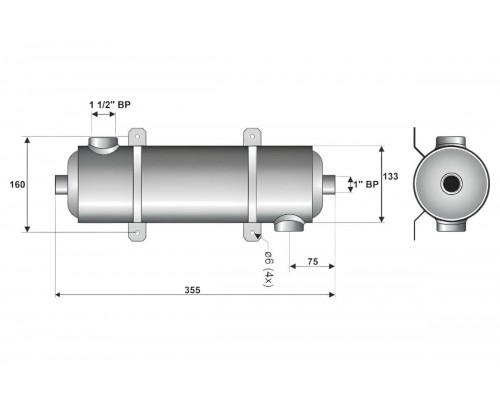Теплообменник   40кВт Laswim MF-135 вертикальный н/с (MF-135)