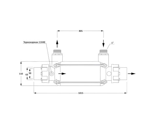 Теплообменник  126кВт Max Dapra D-KWT-AISI 105 корпус пластик гофр. спираль н/с (100804)