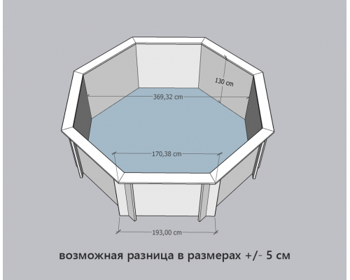 Деревянный бассейн Кристалл  "Орон" 370 х 370 х 130 см круглый морозоуйстойчивый