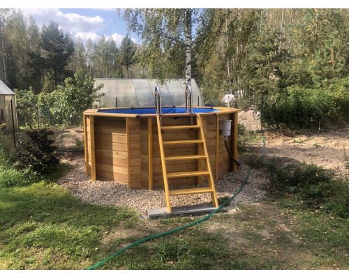 Деревянный бассейн Кристалл "Ханхой" 250 х 250 х 145 см круглый морозоуйстойчивый