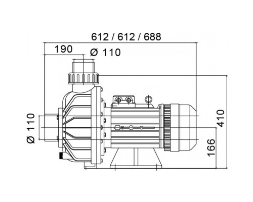 Насос BTP-4000B2 без префильтра 48-86м³/час(14-10м), 3ф/380В, 4,75/4 кВт