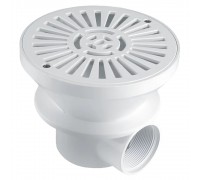 Донный слив круглый Ø 180 ABS-пластик, подкл. бок. 2" (внутр.) (плитка)