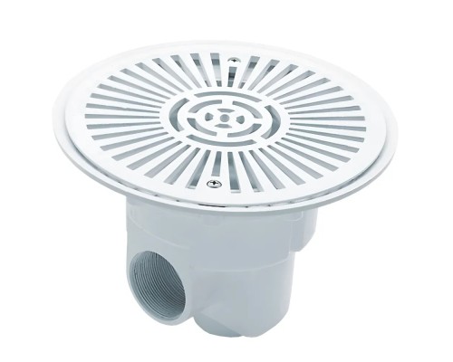 Донный слив круглый Ø 270 ABS-пластик, подкл. бок. 2"/донн.1½ (внутр) (плитка)