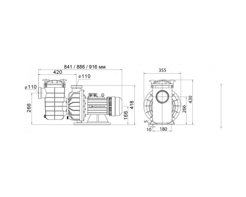 Насос FCP-4000B с префильтром 48-86м³/час(14-10м), 3ф/380В, 4,75/4 кВт
