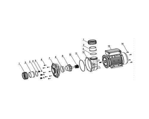 Насос LP150 без префильтра 25м³/час(8м), 1ф/220В, 1,1кВт/5,8А, PoolKing